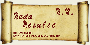 Neda Mesulić vizit kartica
